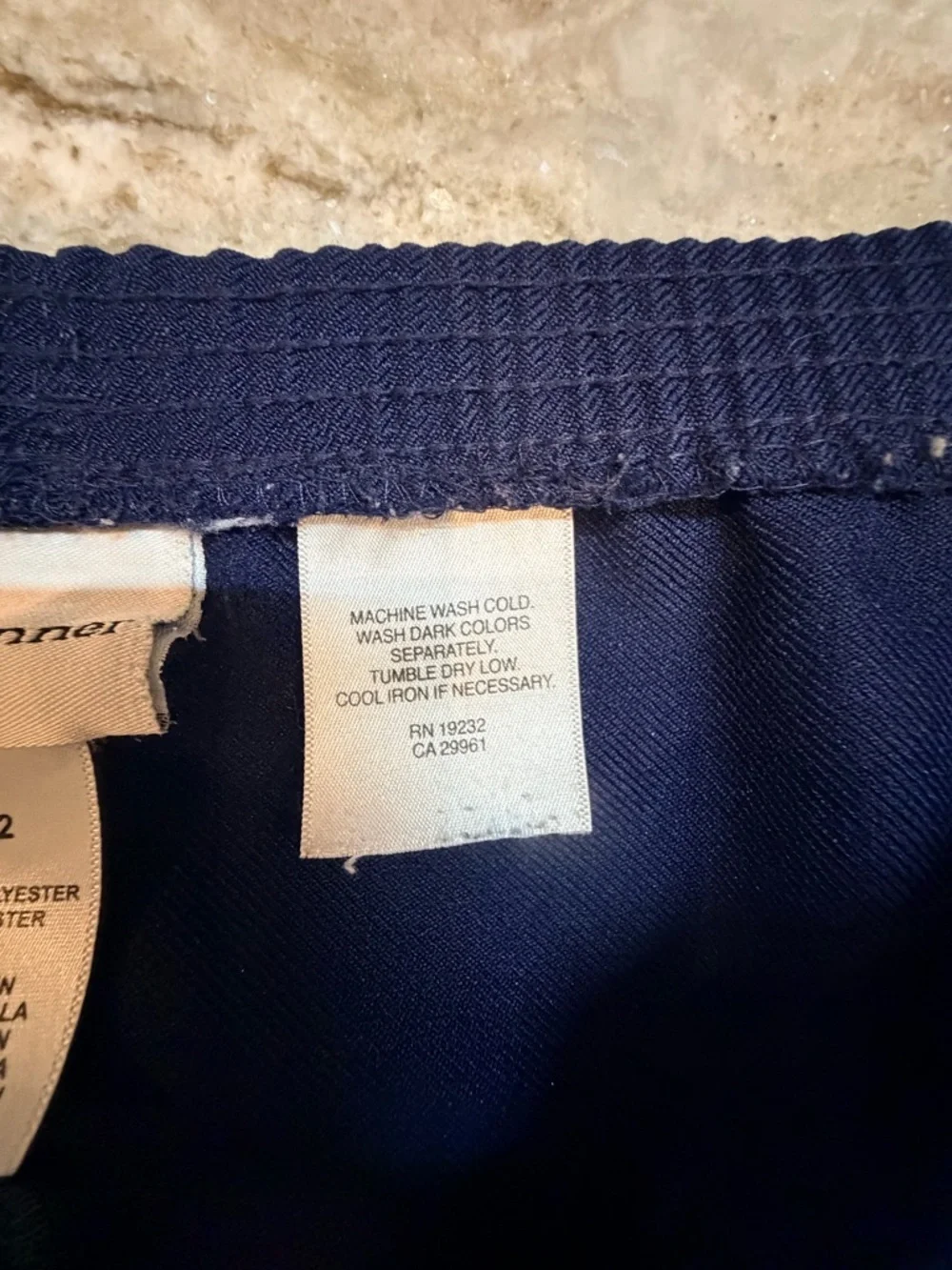 Alfred Dunner Pull On Pants Women Size 12 Navy Elastic Waist Dress Slacks